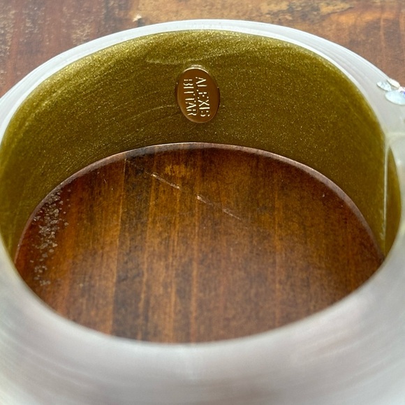 Authentic Alexis Bittar Lucite Crystal Hinged Bangle Bracelet - Picture 5 of 5